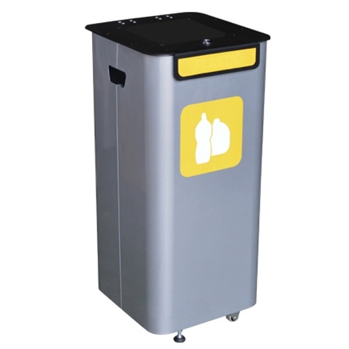 Kosz do segregacji śmieci do użytku na zewnątrz-  żółty