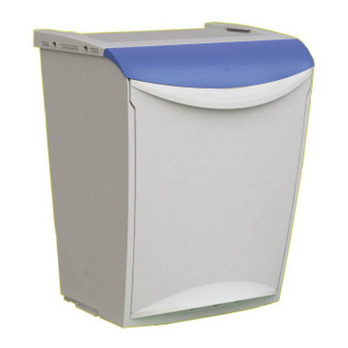 Pojemnik do segregacji odpadów z niebieską pokrywą