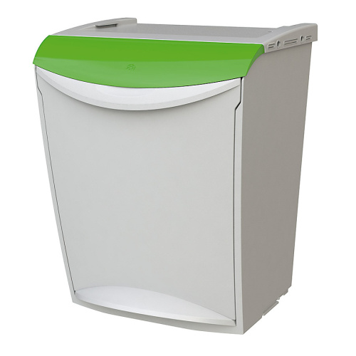 Pojemnik do segregacji odpadów z zieloną pokrywą