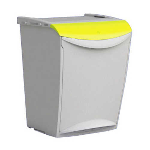 Pojemnik do segregacji odpadów z żółtą pokrywą